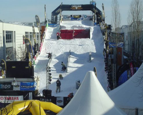 Schneerampen mit echtem Schnee für Sommer und Winter